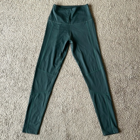 Beyond Yoga Pants - Beyond Yoga Green Silky Material High Waisted Performance Leggings
